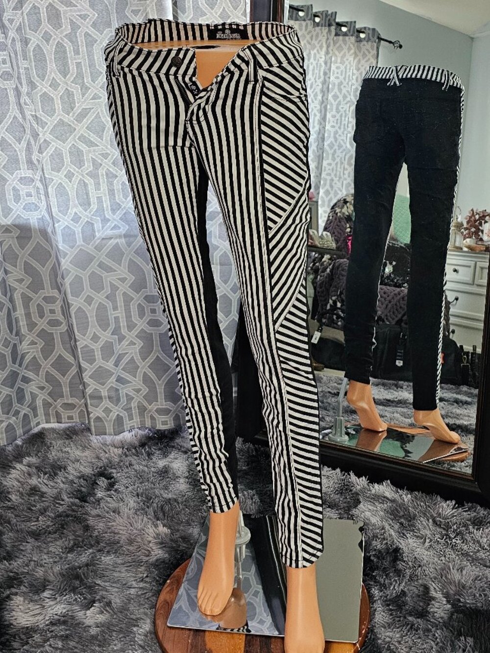 Royal Bones by Daang Goodman (Tripp NYC) Split Striped Skinny Jeans - Size 3